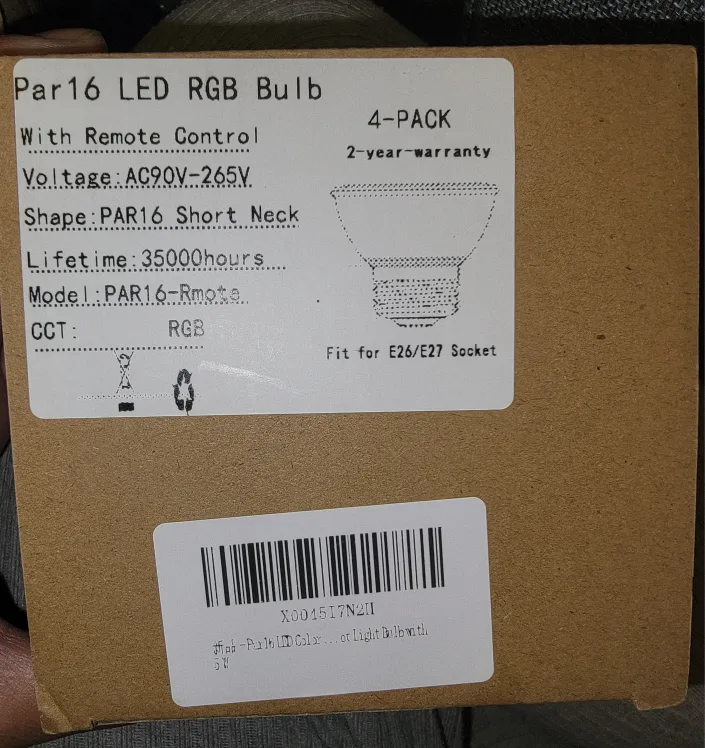 4-Pack PAR16 RGB LED Bulbs with Remote Control image indicator(2)