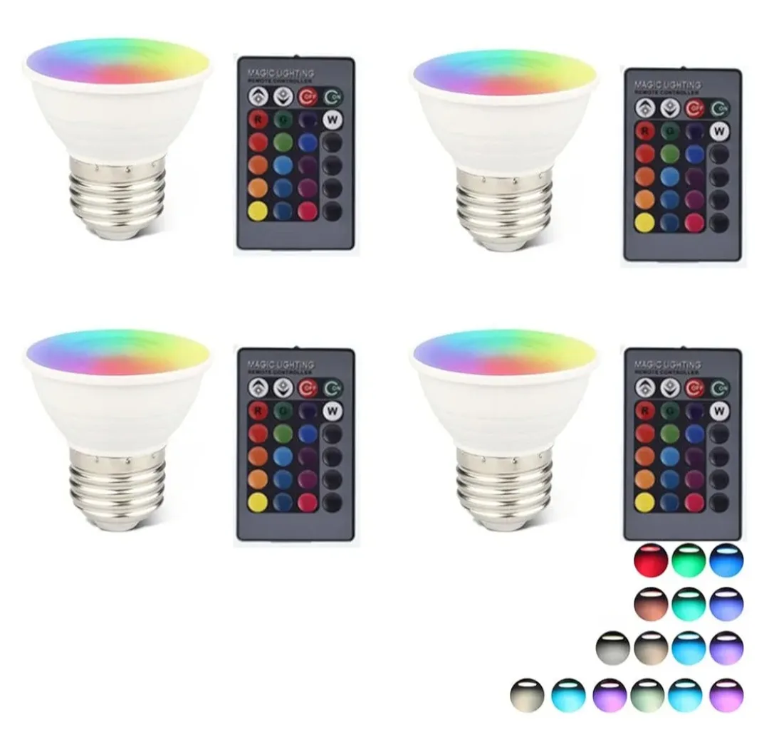 4-Pack PAR16 RGB LED Bulbs with Remote Control image indicator(3)