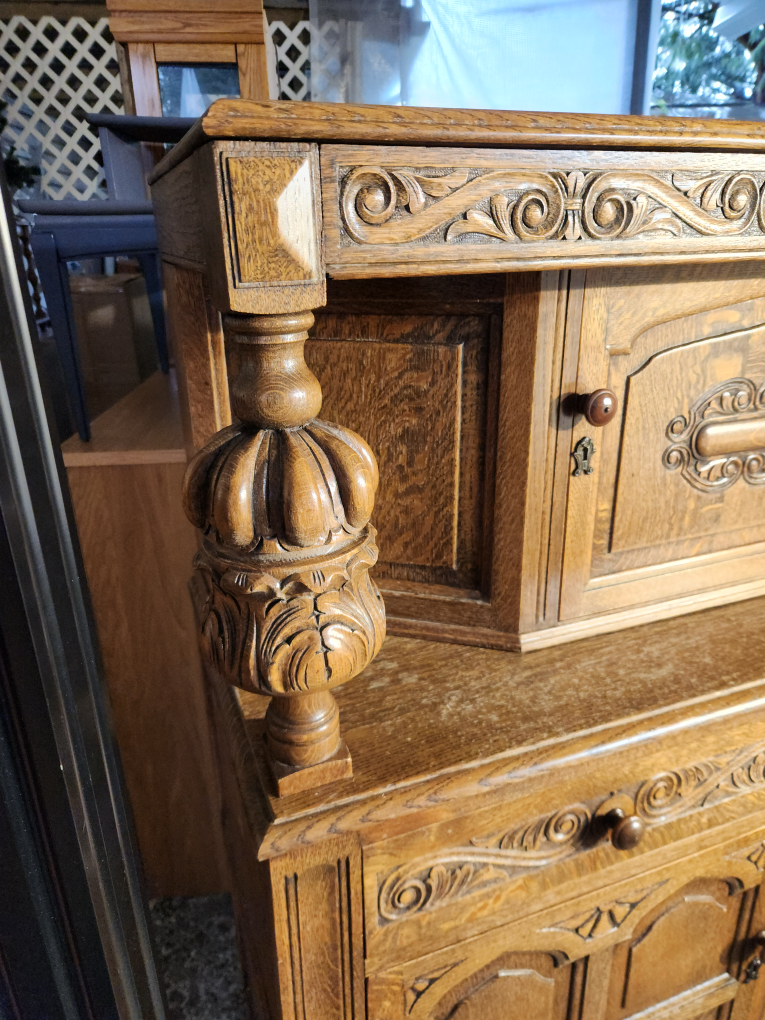 Antique Oak Corner Cupboard - photo 5