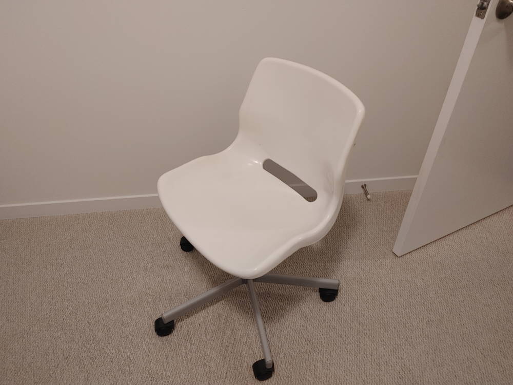 White Plastic Swivel Chair