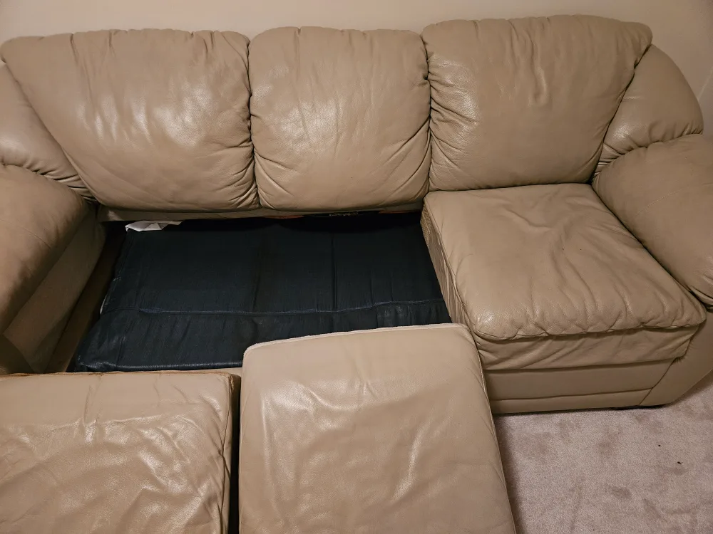 Free Tan Leather Sofa Bed image indicator(3)