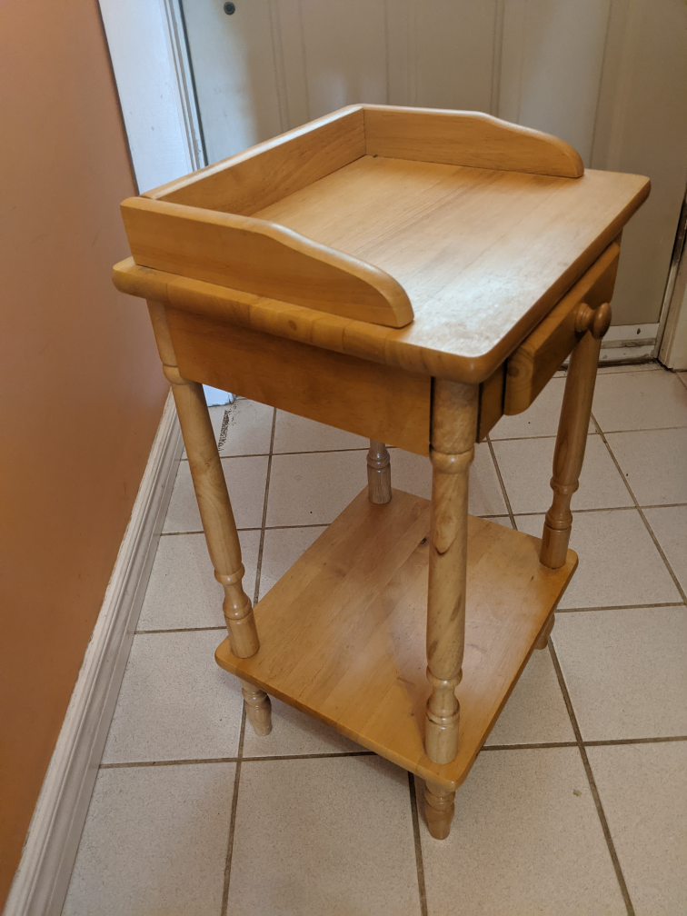Wooden End Table with Drawer - photo 2