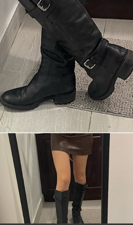 Fendi Black Leather Knee-High Moto Boots