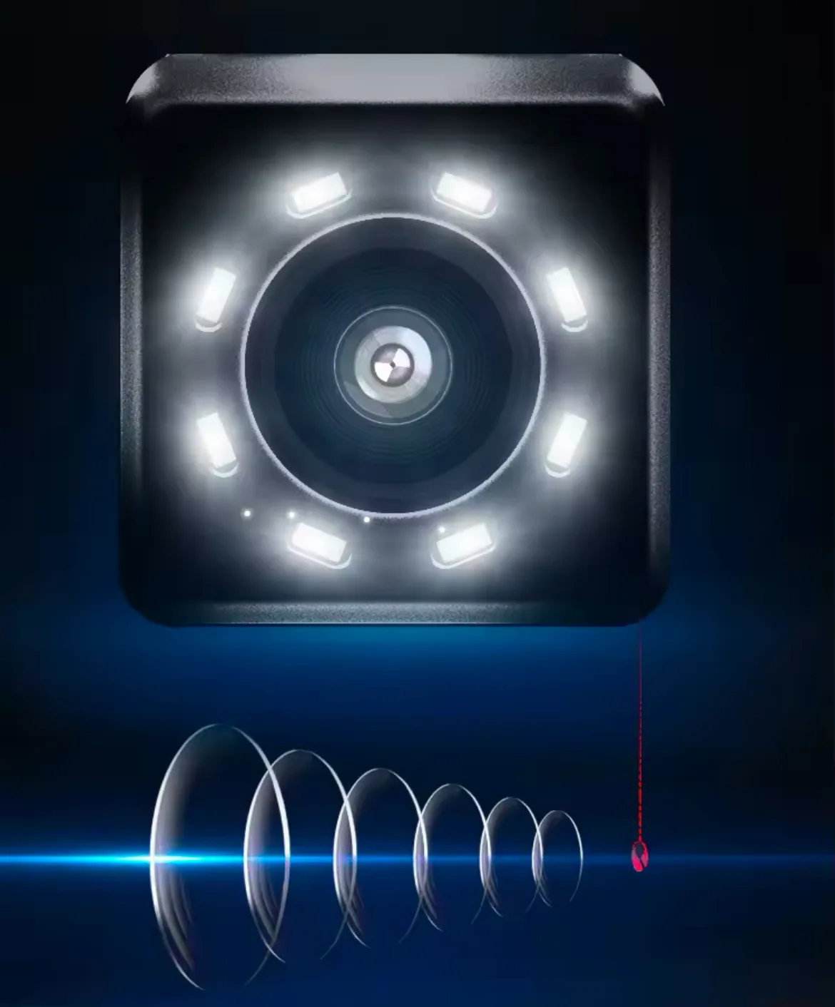 Waterproof Rear Backup Camera with Night Vision and LED🧡 image indicator(5)