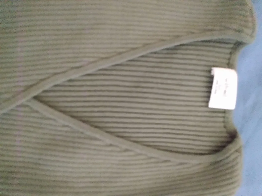 Wilfred Olive Green Ribbed Knit Wrap Top-2XS image indicator(2)