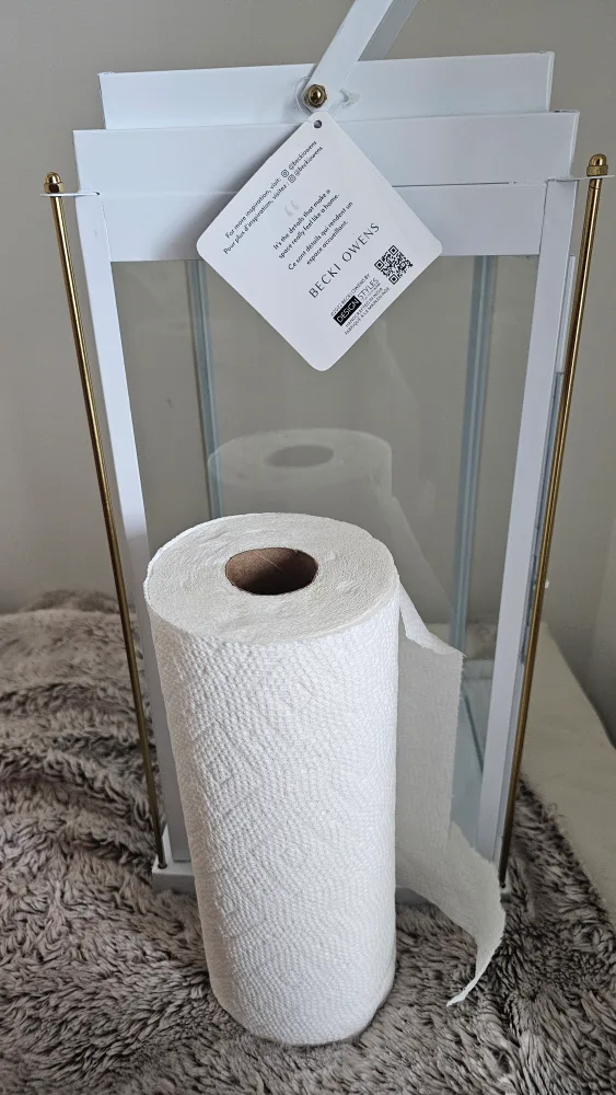 White Metal Lantern with Glass Panels image indicator(4)