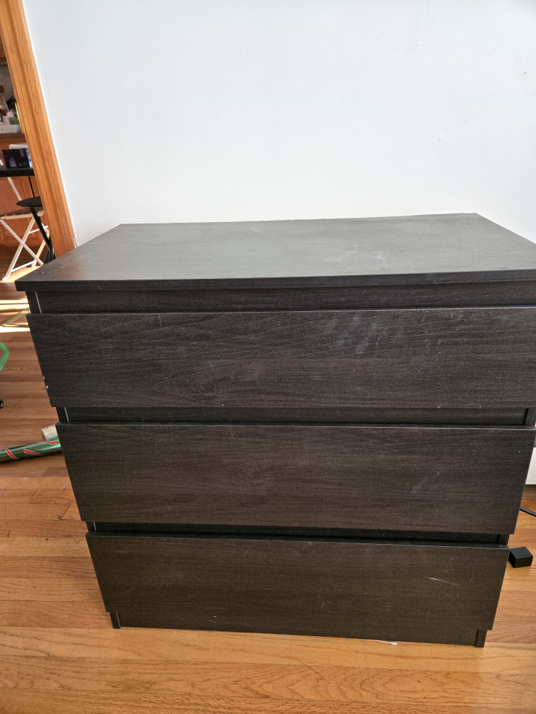 IKEA MALM 3-Drawer Chest Black-Brown