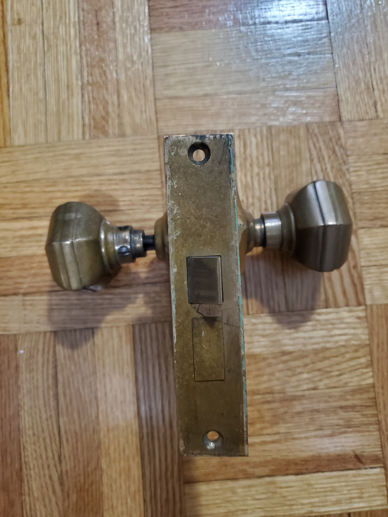 Antique Brass Door Knob Set - photo 2