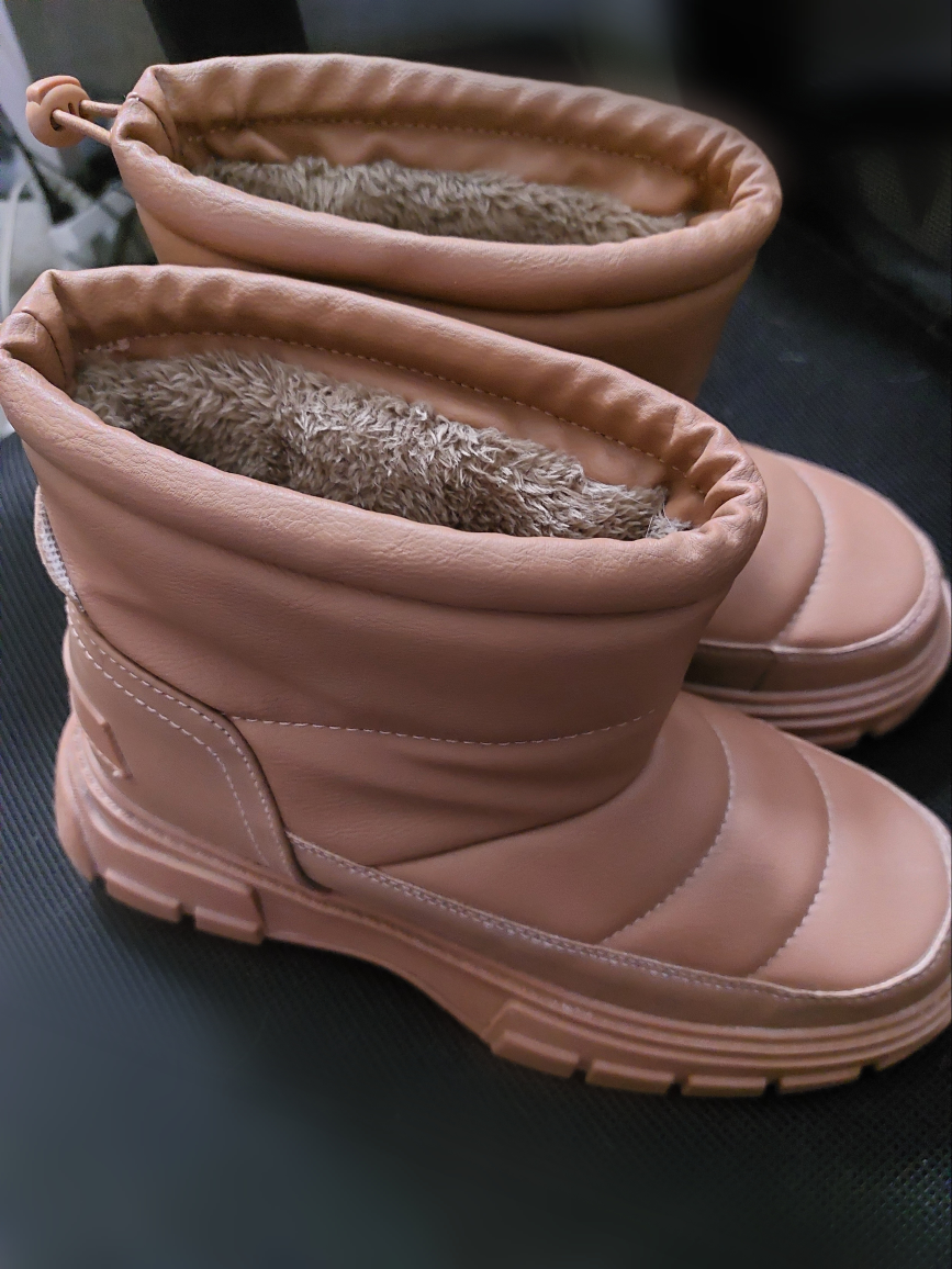 Women's Brown Faux Leather Winter Boots Size 10 - photo 2