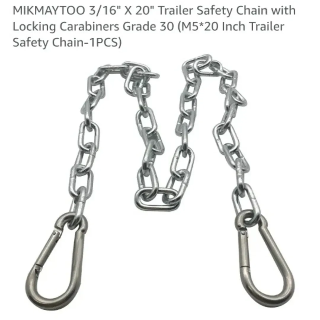 MIKMAYTOO 3/16" x 20" Trailer Safety Chain image indicator(2)