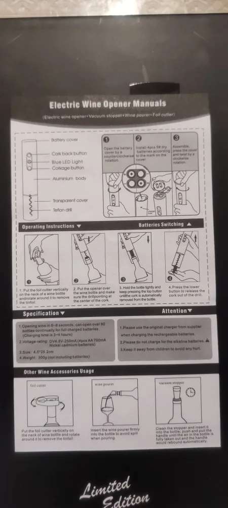 Uncle Viner Electric Wine Opener Set - Limited Edition, Unopened image indicator(2)