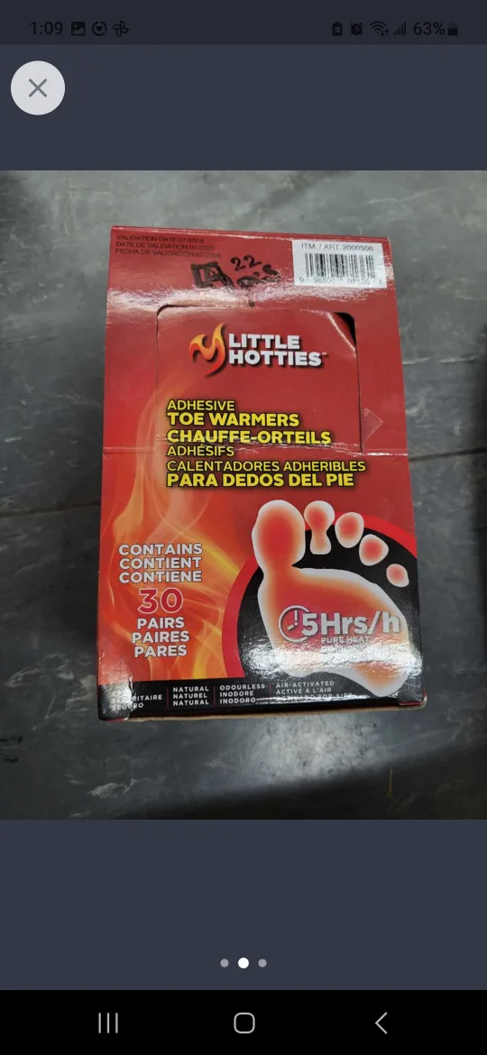 Foot Warmer Little Hotties Adhesive Toe Warmers image indicator(2)