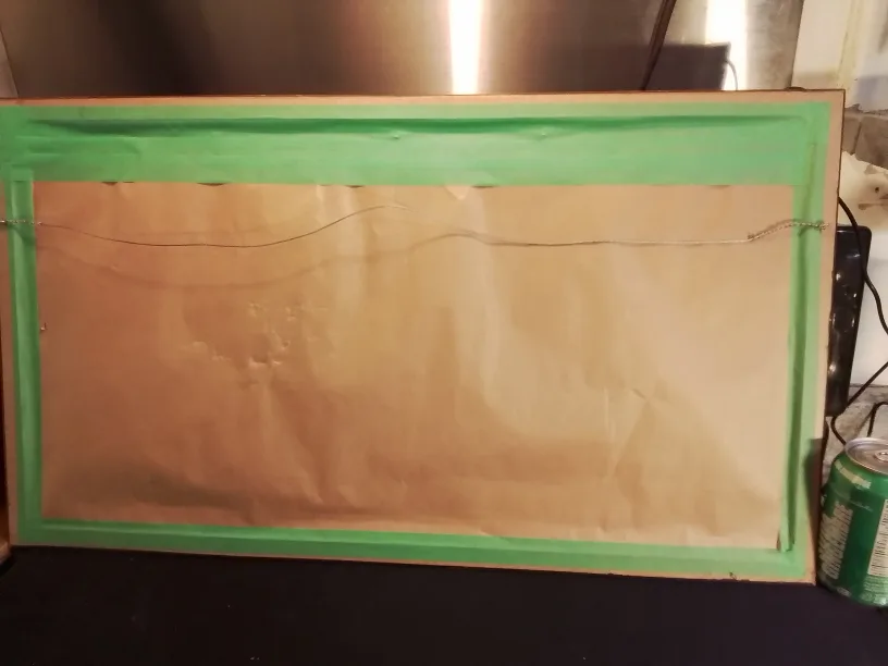 MCM Framed Evocative Beached Canoe Watercolour Painting 28"💚 image indicator(10)