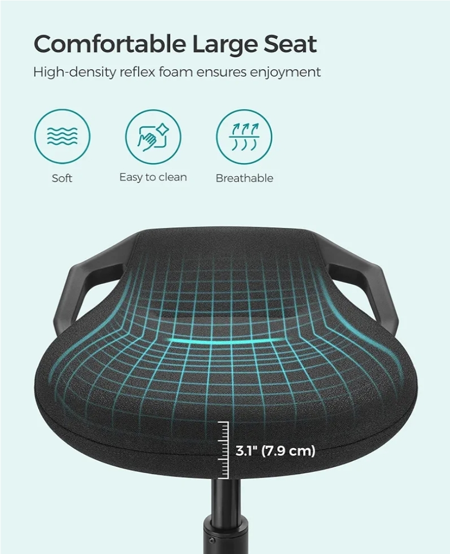 SONGMICS Adjustable Height Saddle Stool - Ergonomic Office Chair - photo 2
