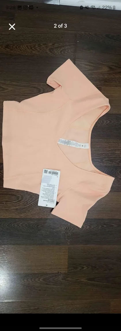 Lululemon Ribbed Contoured Crop Tank Top - Peach image indicator(2)