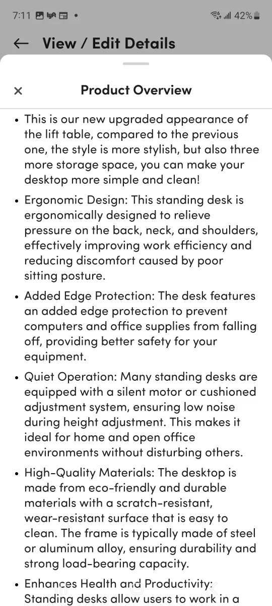 Inbox Zero Marshun Electric Standing Desk - 48" Wide image indicator(6)