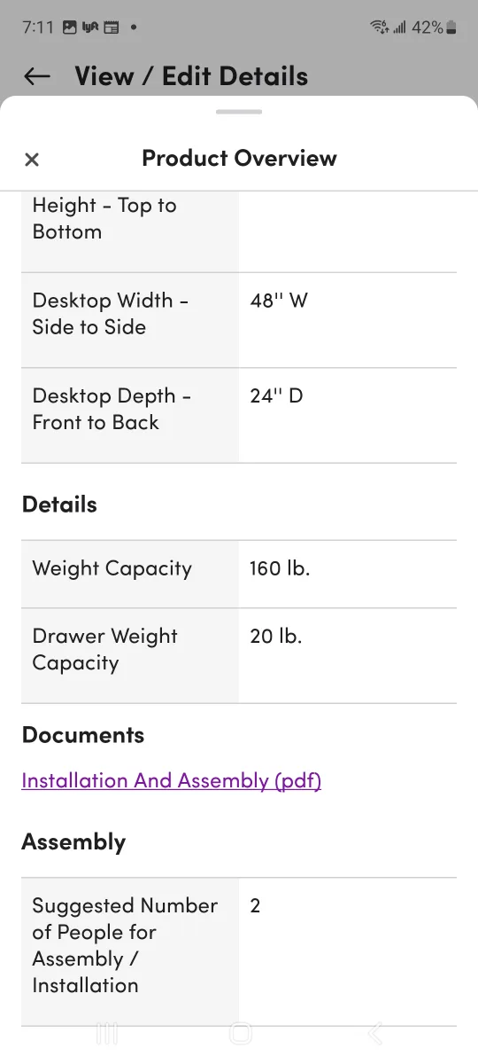 Inbox Zero Marshun Electric Standing Desk - 48" Wide image indicator(8)