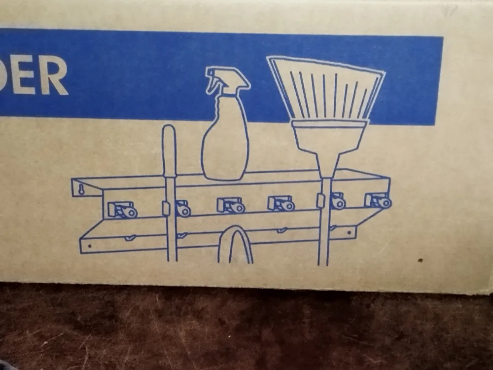 ULINE Mop and Broom Holder with Shelf - White image indicator(3)