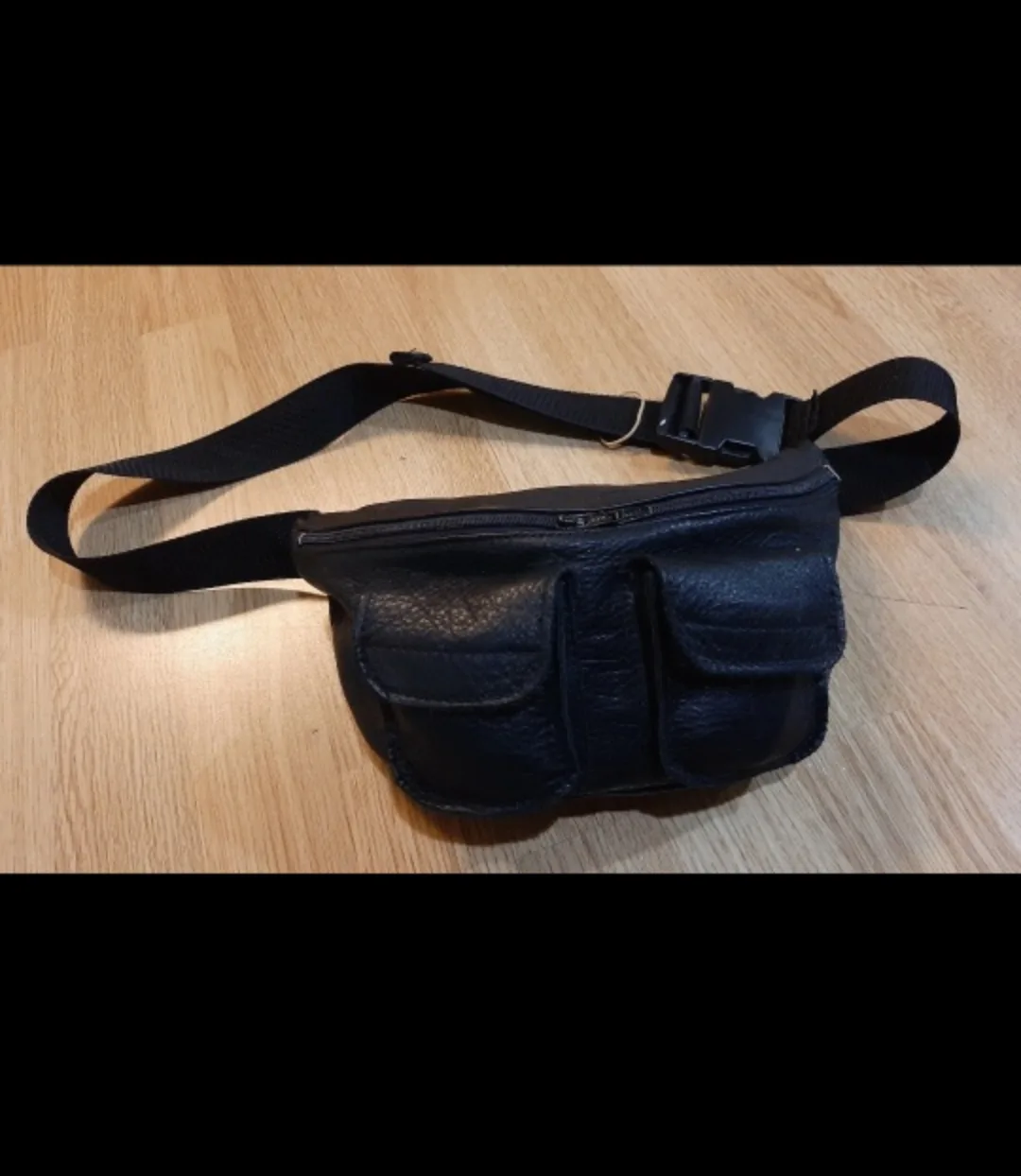 NEW.Black Cowhide Leather waist Pack.firm price image indicator(9)