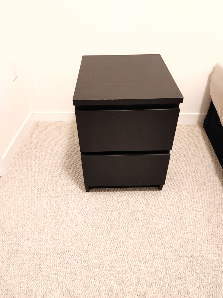 IKEA MALM Two-Drawer Nightstand - Black-Brown - photo 2