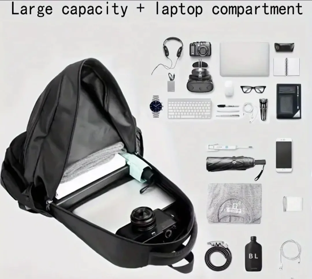 Black Backpack with Laptop Compartment image indicator(3)