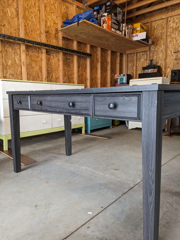 3 Drawer Grey Oak Office Desk - photo 2