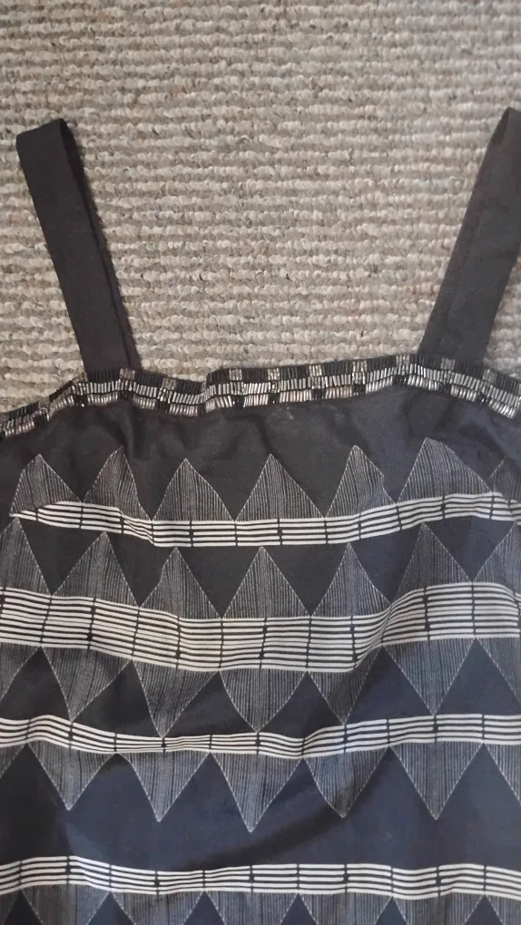 Mex Black and White Geometric Print Dress image indicator(2)