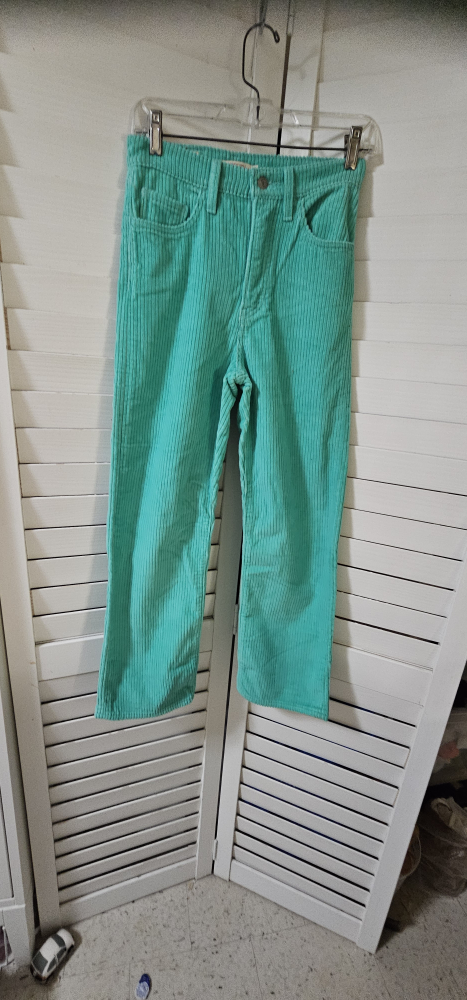 New brand  Levi's Ribcage Straight Ankle Corduroy Pants -Teal