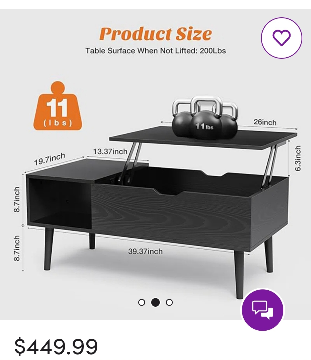 MOVE OUT SALE- George Oliver Coffee Table with Lift Top - photo 2