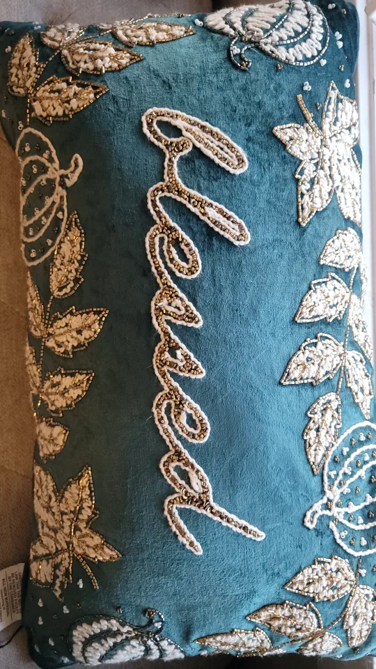 EnVogue Harvest Collection Beaded Velvet Decorative Pillow image indicator(2)