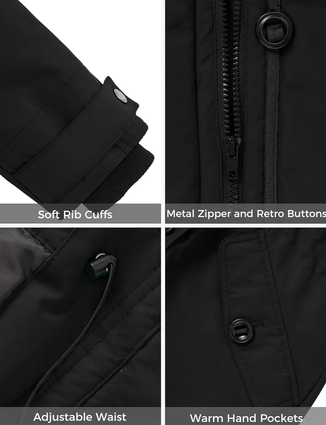 Wantdo Women's Winter Parka - Black Long Puffer Jacket - Size M image indicator(6)