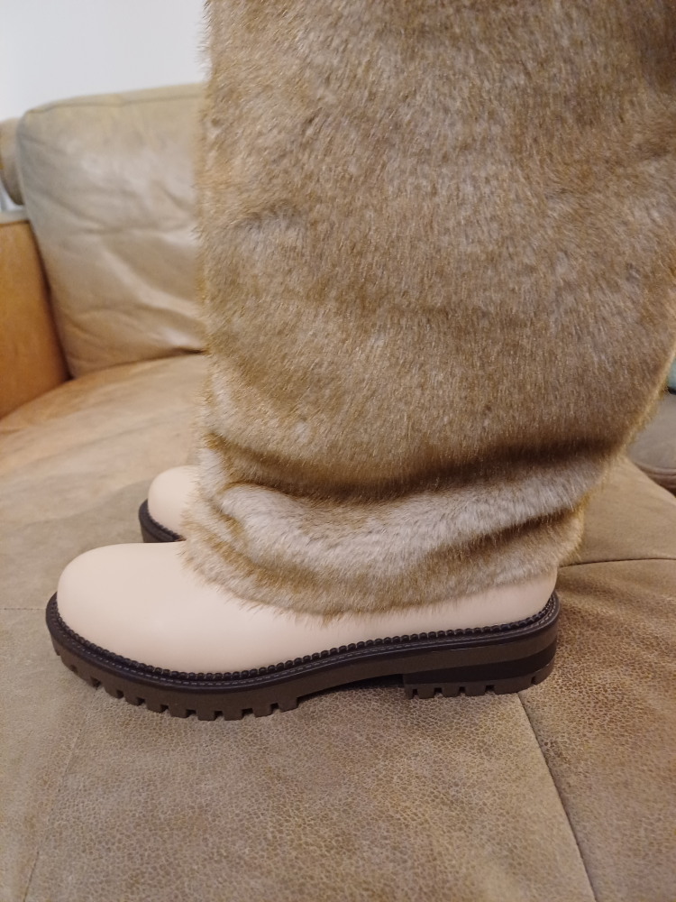 Faux Fur Trimmed Knee High Boots - Size 7.5 - photo 2