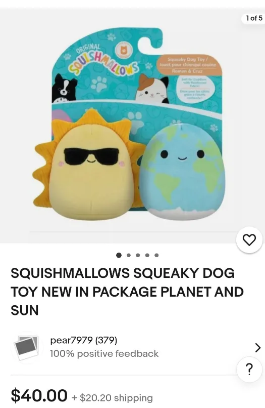 New Squishmallows Squeaky Dog Toy image indicator(8)