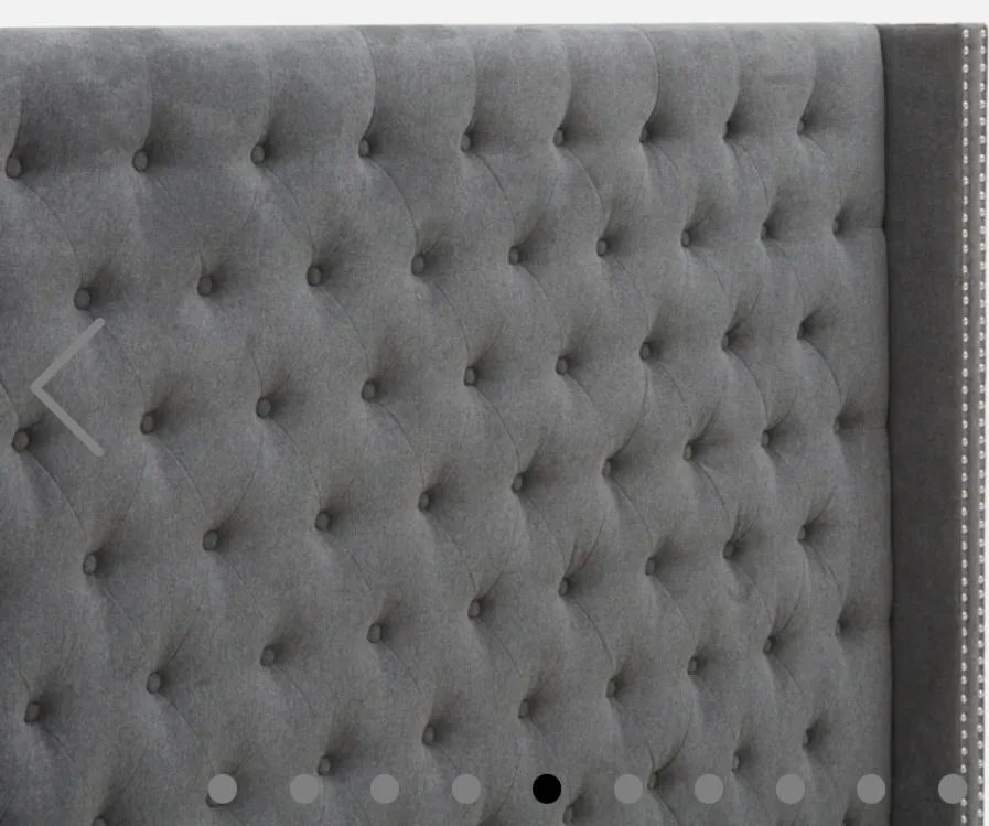 STRUCTUBE grey Tufted Upholstered Wingback Queen Bed image indicator(8)
