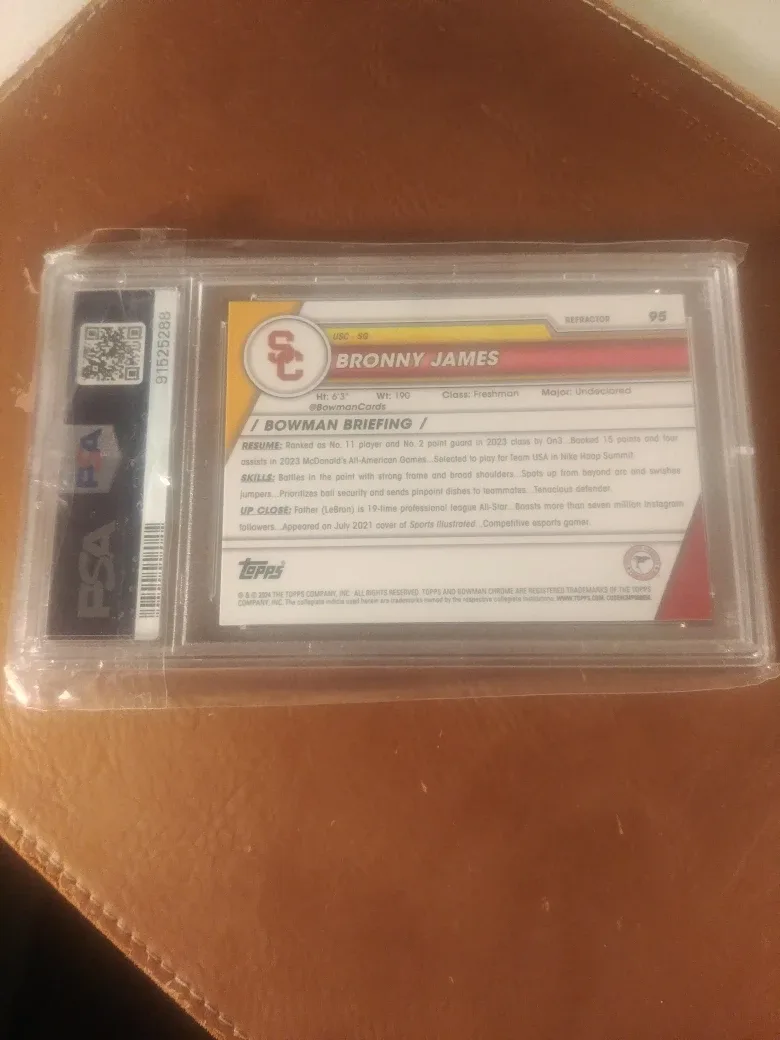 2023 Bowman Chrome Bronny James Refractor #95 Gem Mint 10 image indicator(2)