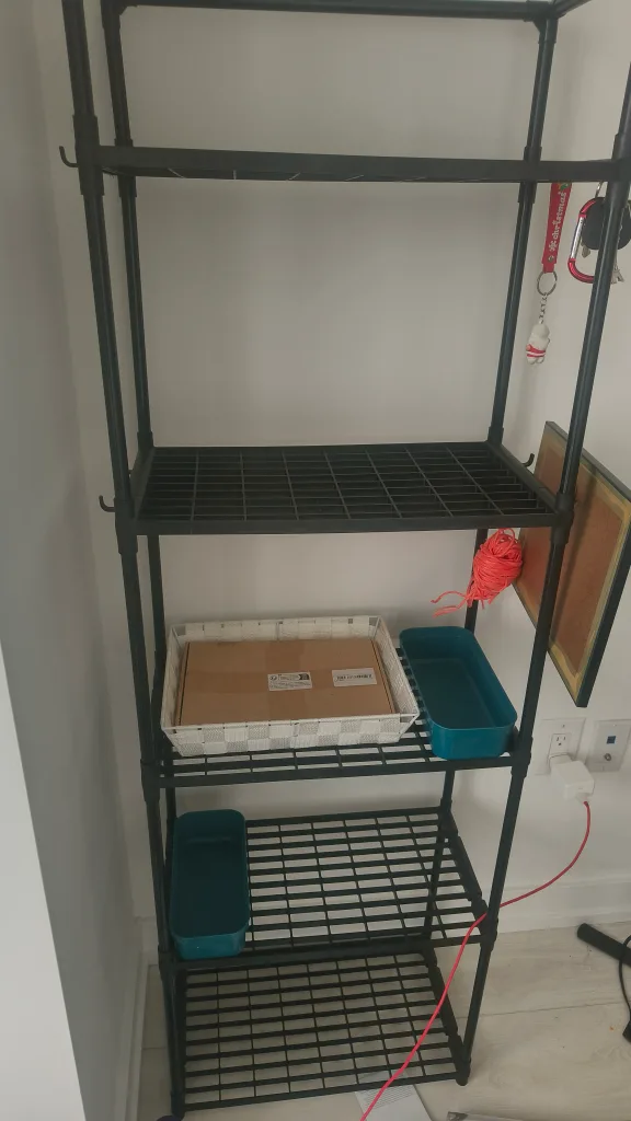 Black Metal 4-Tier Shelving Unit image indicator(3)