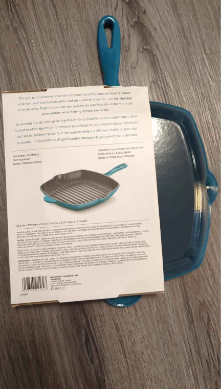 President's Choice Enameled Cast Iron Grill Pan - Teal - photo 2