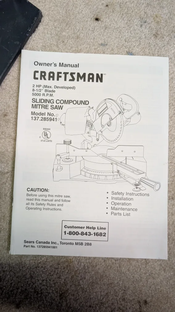 Craftsman Sliding Compound Mitre Saw image indicator(5)