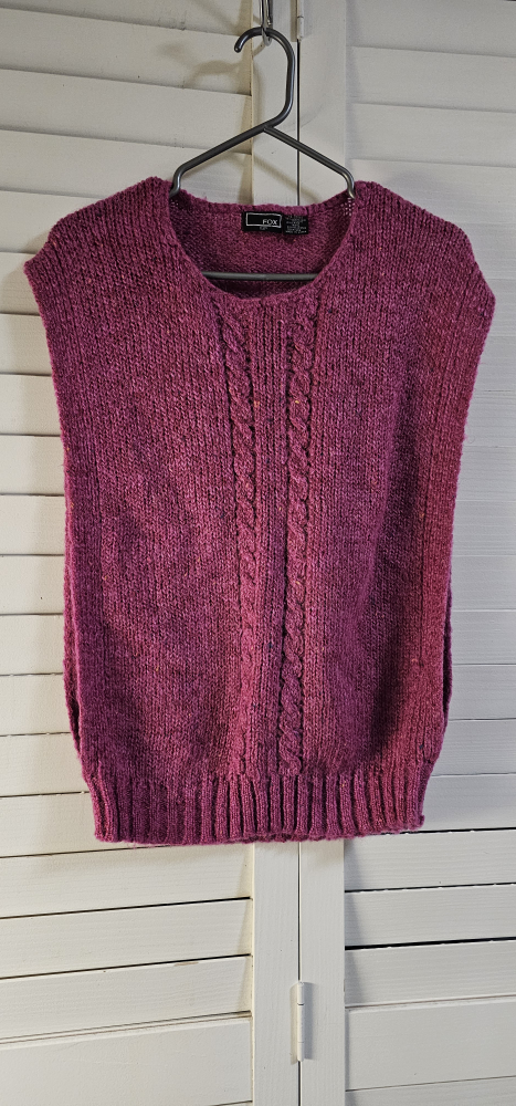 Vintage FOX Sleeveless Knit Sweater Vest - Size S/P