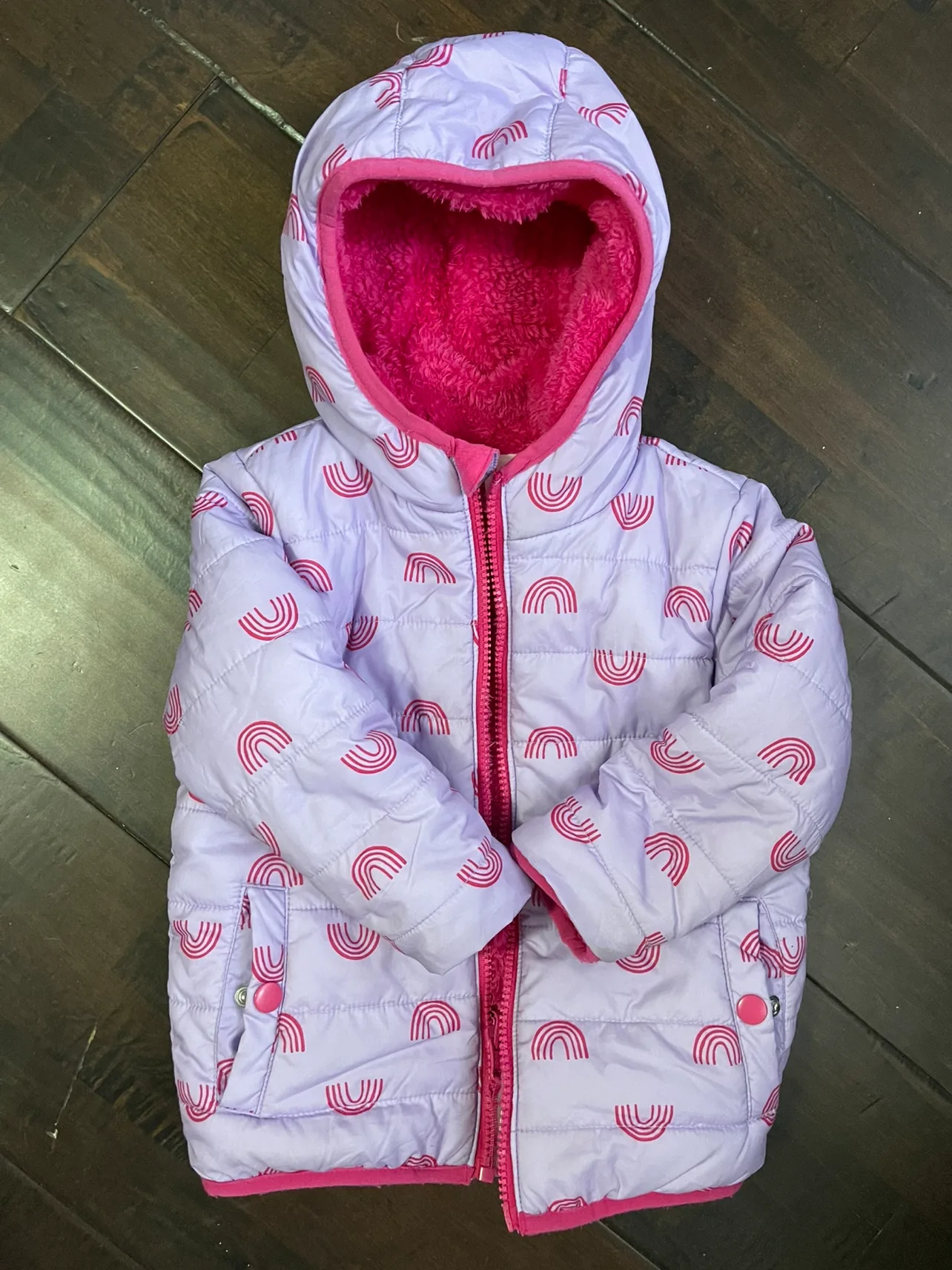 Cat & Jack Toddler Girl's Pink Rainbow Jacket