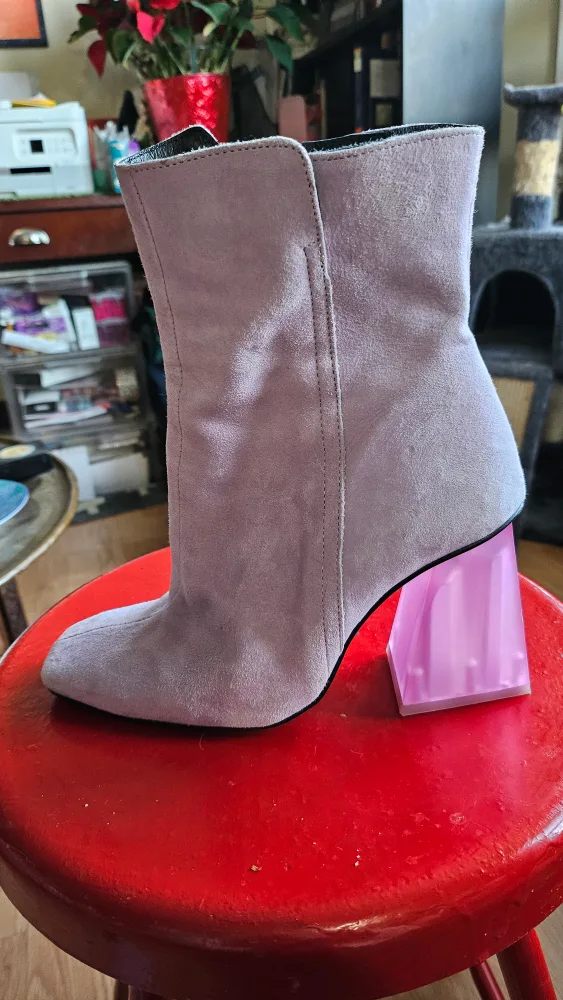 MAKE OFFER: L'Intervalle Lilac Above-Ankle Suede Boots image indicator(3)