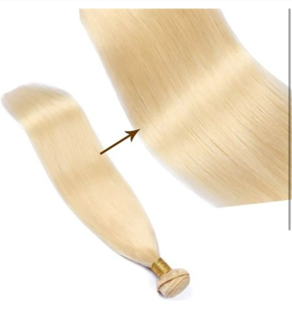 Blonde Human Hair Straight Colour 613 14” image indicator(3)