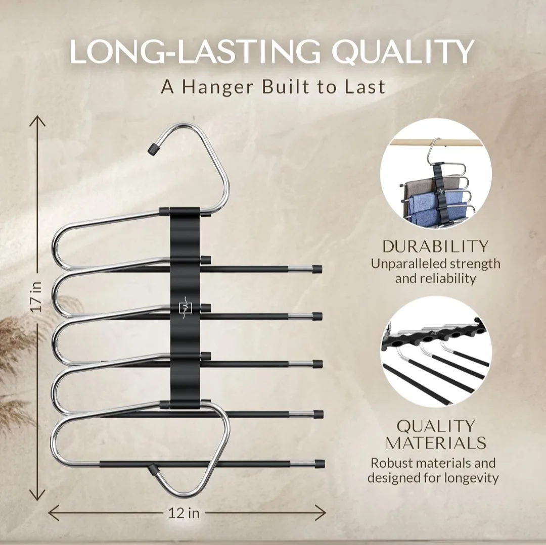 BNIB-MORALVE Pants Hangers Space Saving - 2 Pack image indicator(2)