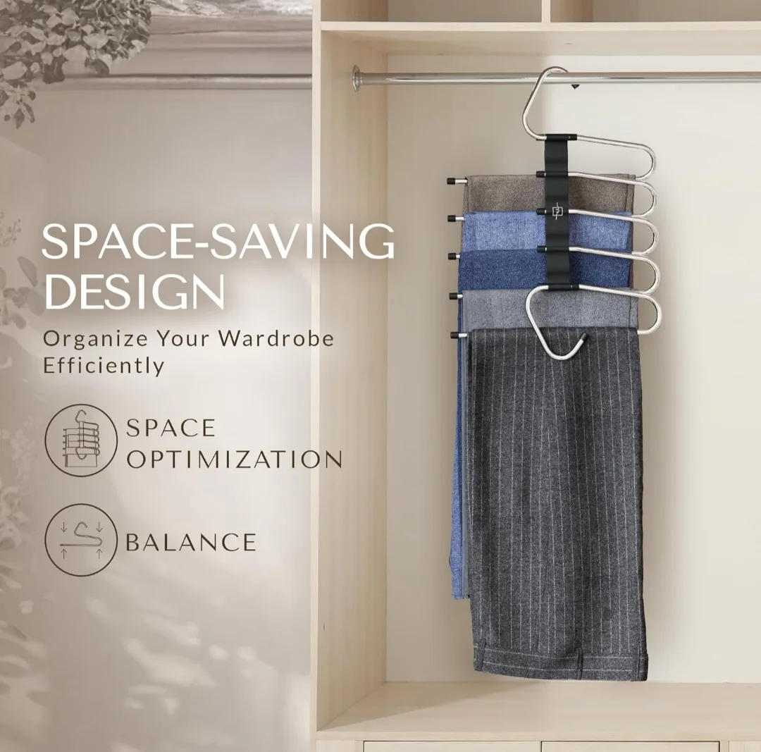 BNIB-MORALVE Pants Hangers Space Saving - 2 Pack image indicator(3)