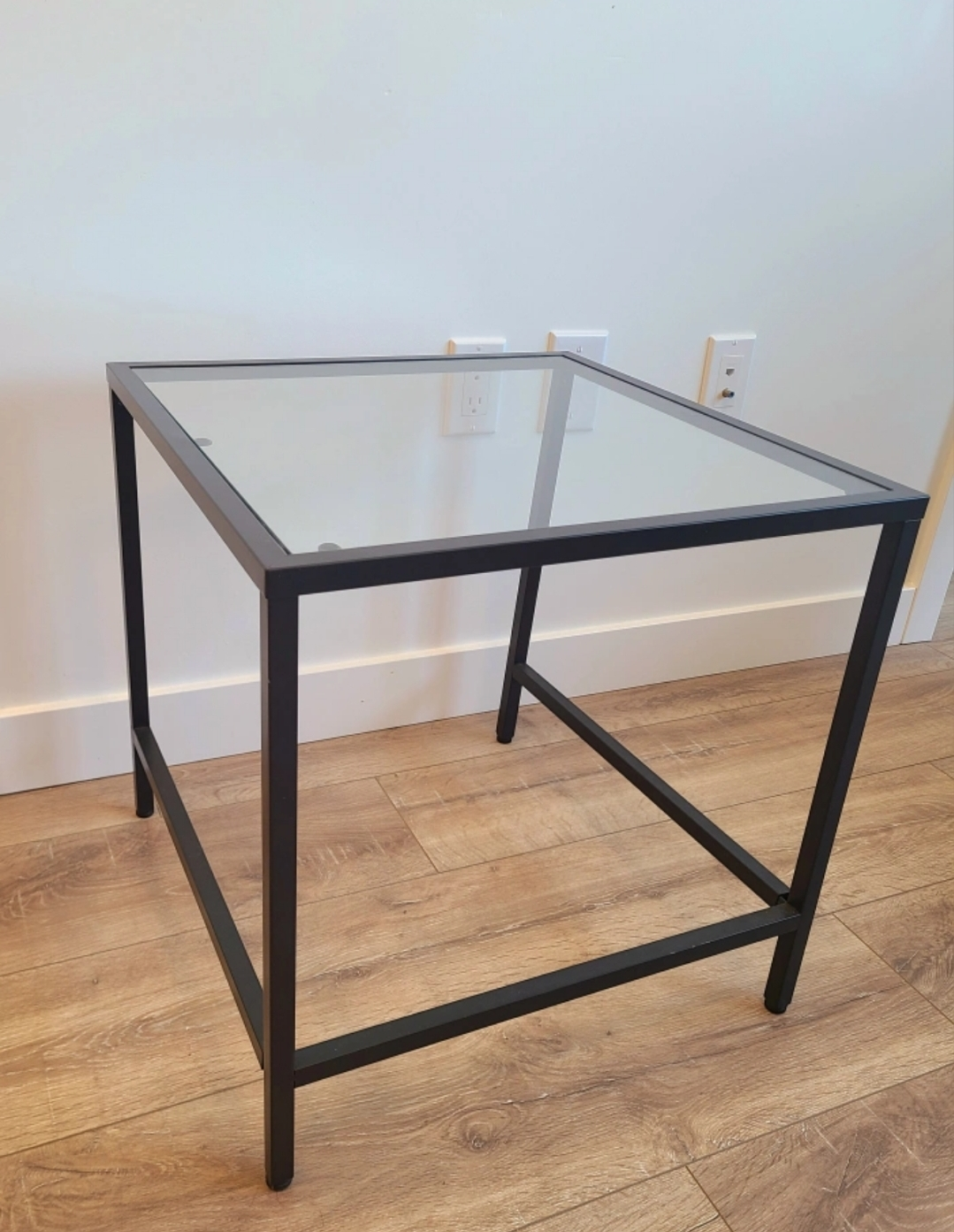 Glass Metal End Table - photo 2