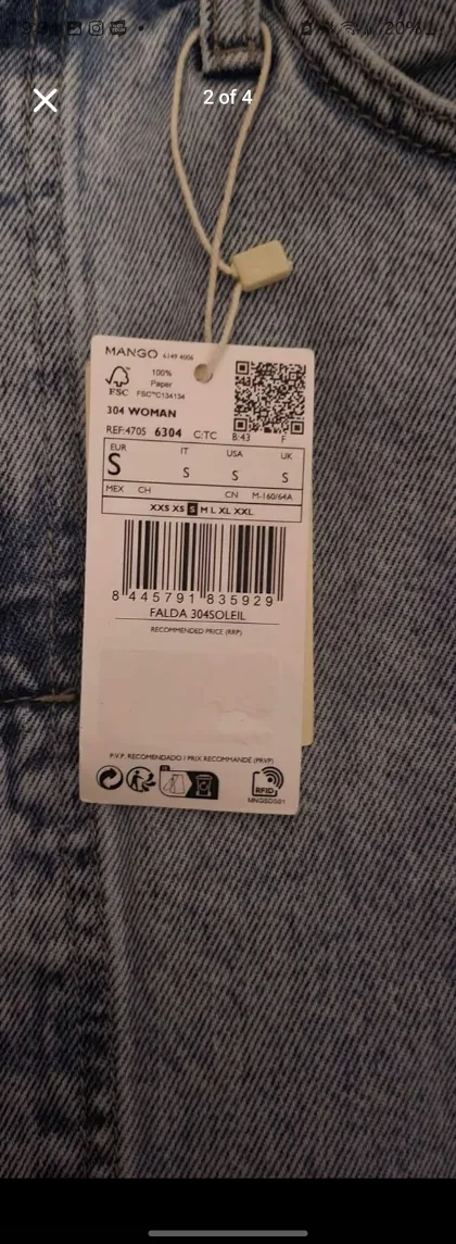 Mango Committed Denim Midi Skirt - Size Small image indicator(2)