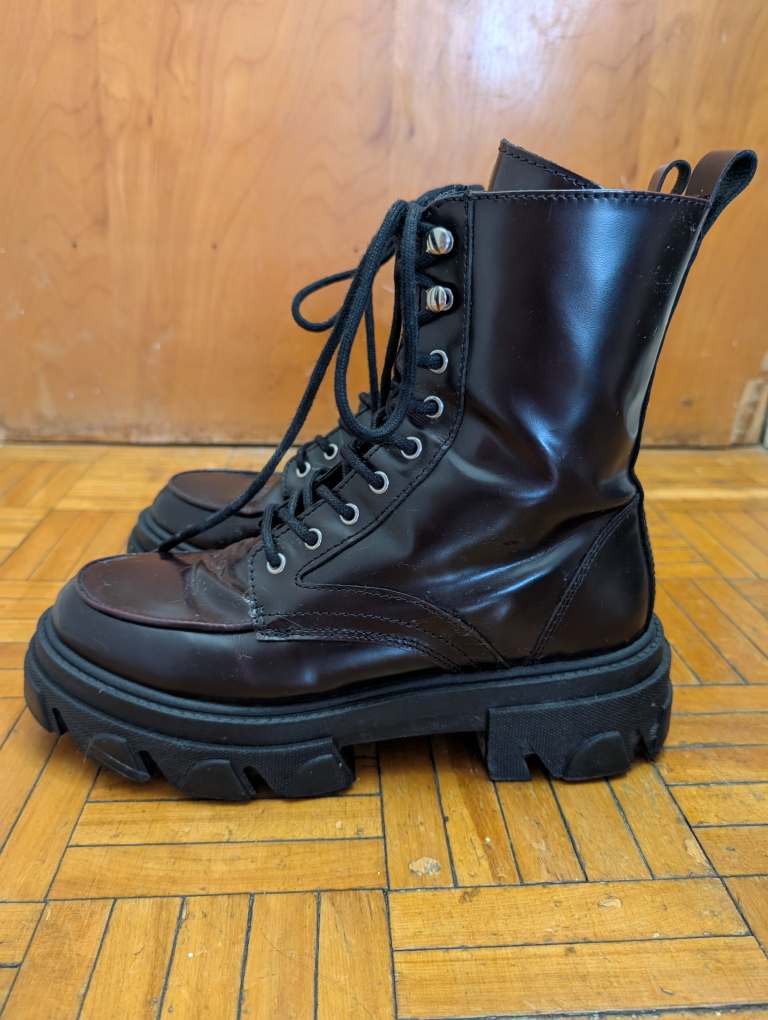 Aldo Burgundy Faux Leather Lace-Up Ankle Boot - photo 5