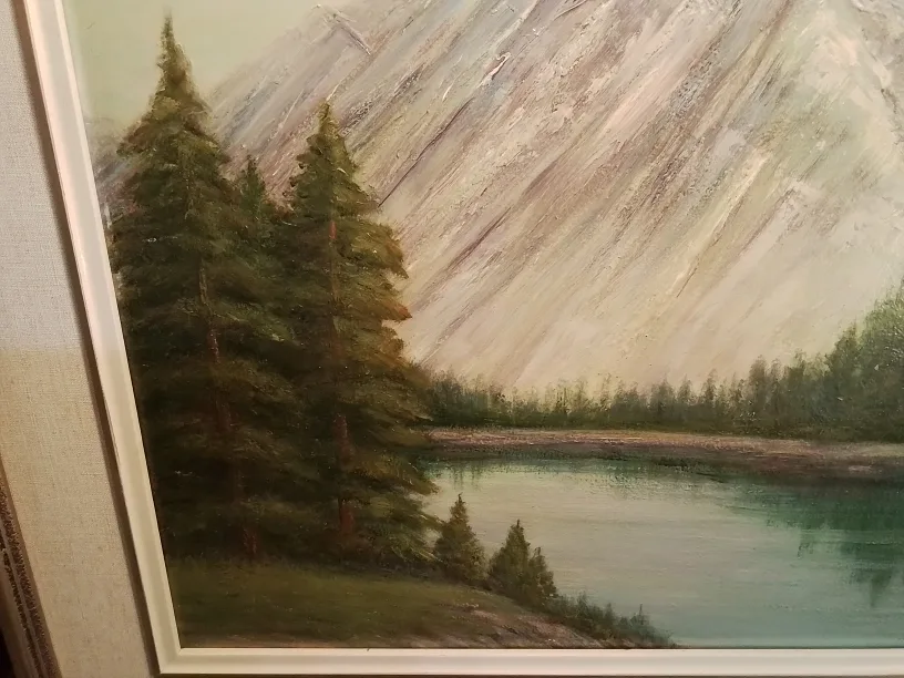 Framed Mountain Oil Painting by Alice Lindsay image indicator(3)