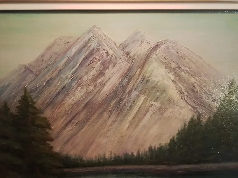 Framed Mountain Oil Painting by Alice Lindsay image indicator(4)