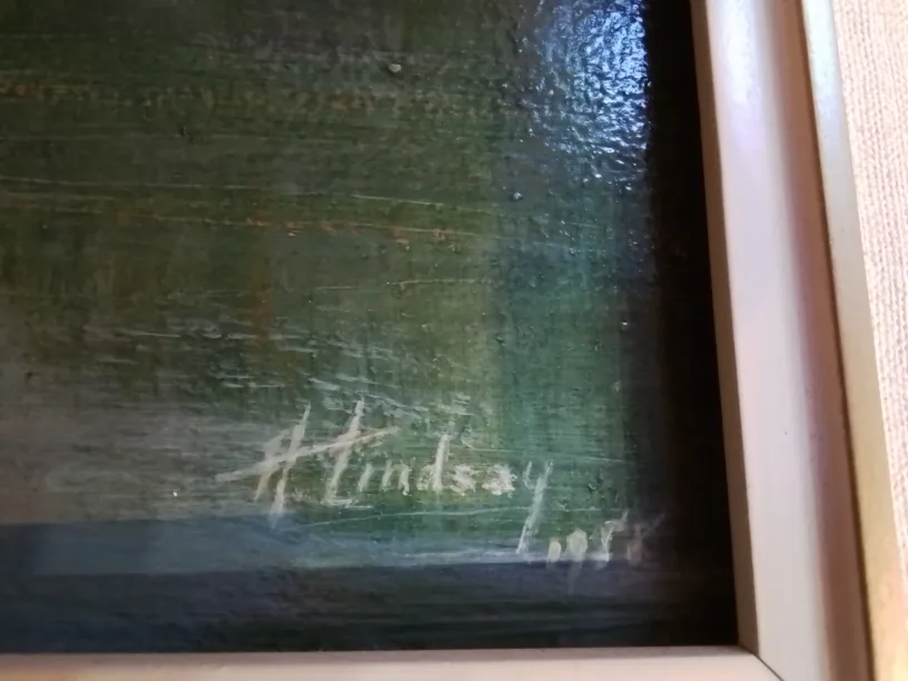 Framed Mountain Oil Painting by Alice Lindsay image indicator(6)